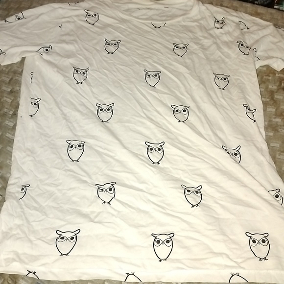 NWOT MD Knowledge Cotton Apparel Owl Print Organic Cotton Shirt - Picture 4 of 7